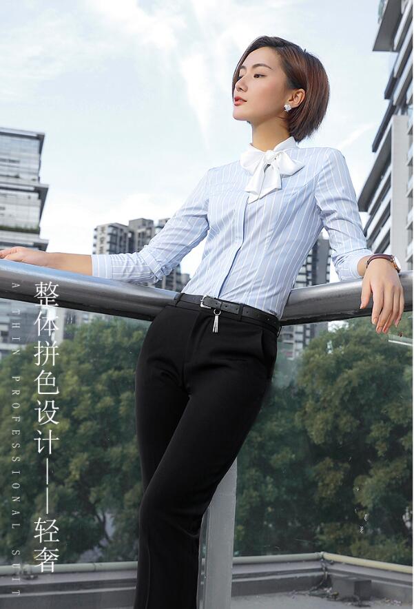 蝴蝶結(jié)圓領女士襯衣